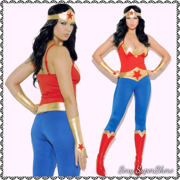 🌟Wonder Woman Sexy SuperShero 5pc Costume - Picture 1 of 8